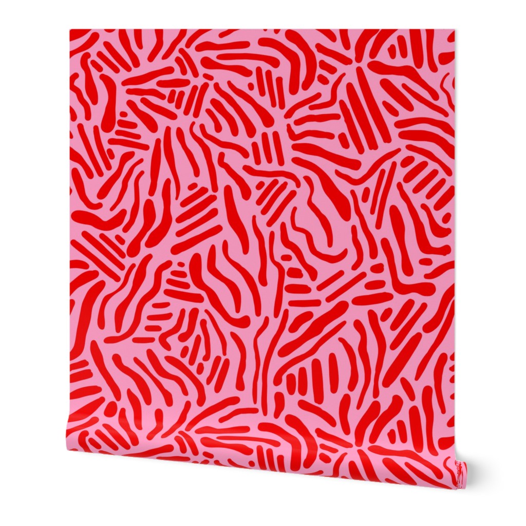 Abstract Lines - Red & Pink