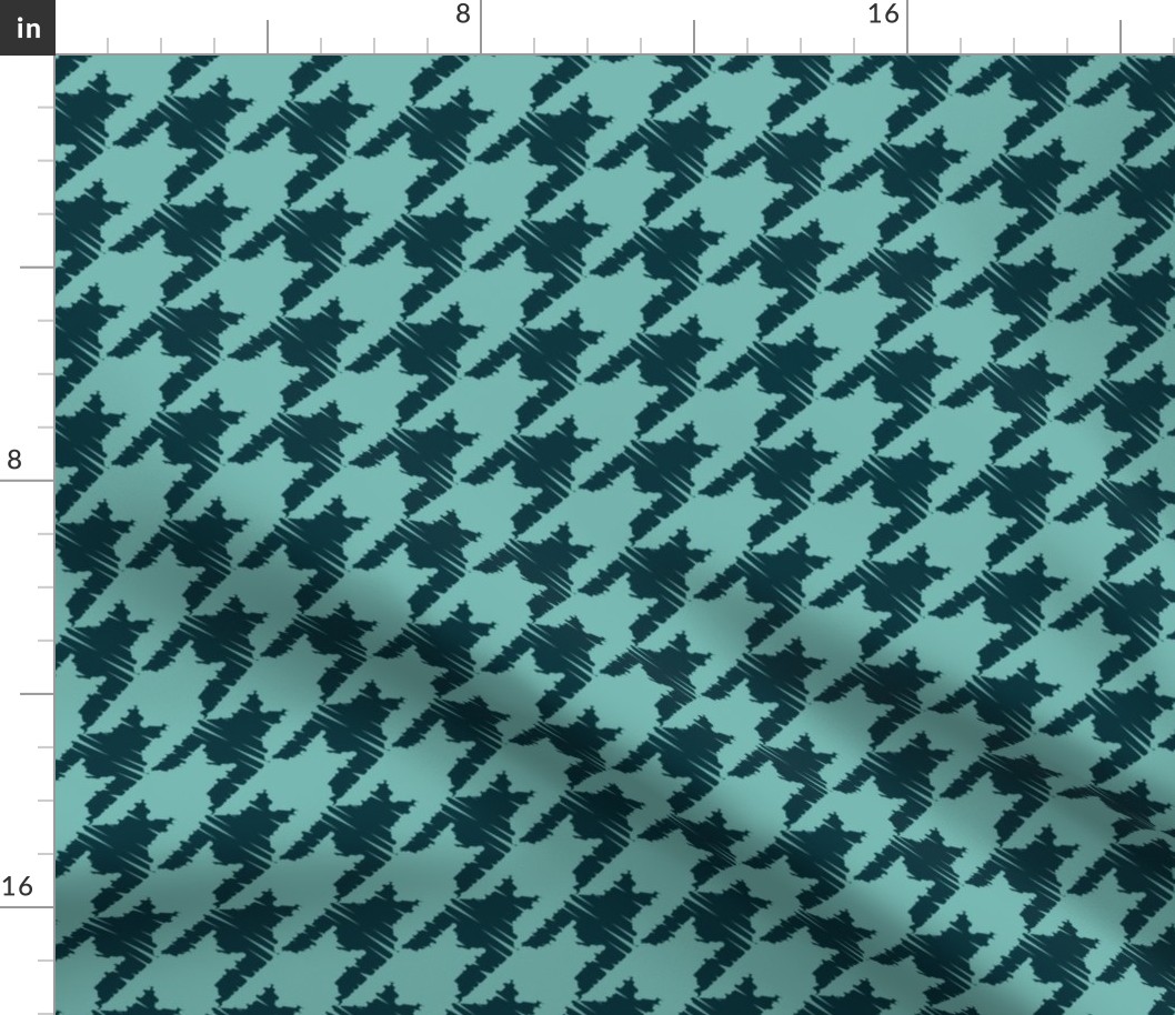 Rockabilly houndstooth teal 