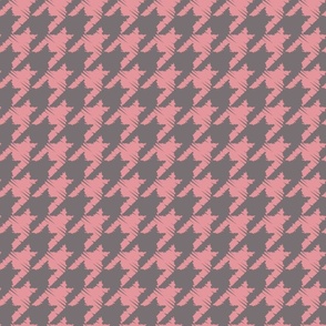 Rockabilly houndstooth - Pink and grey