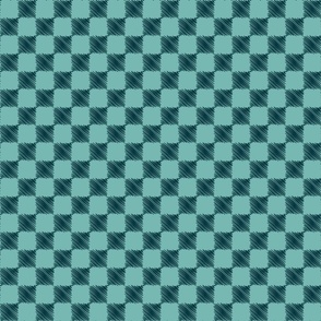 Rockabilly check pattern sketch style - Teal