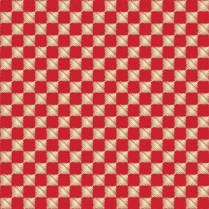 Rockabilly check pattern sketch style - Red