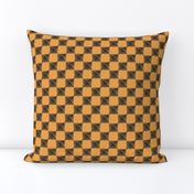 Rockabilly check pattern sketch style - Orange