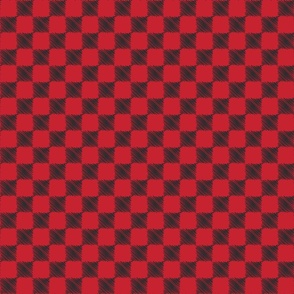 Rockabilly check pattern sketch style - red