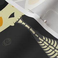 Rockabilly Cats- Skeletons - Black
