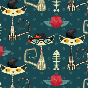 Rockabilly Cats- Skeletons 