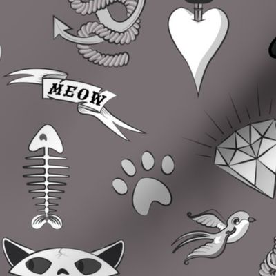 Rockabilly Cat Tattoos