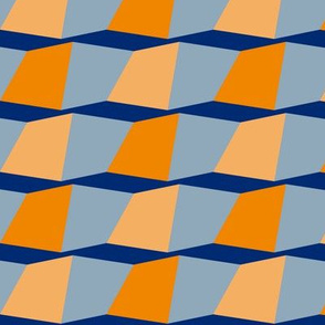 retro geometric orange and blue Blocks