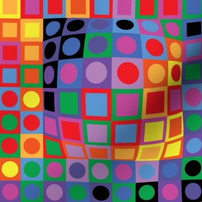 Homage To Vasarely-Color Blocking-Large