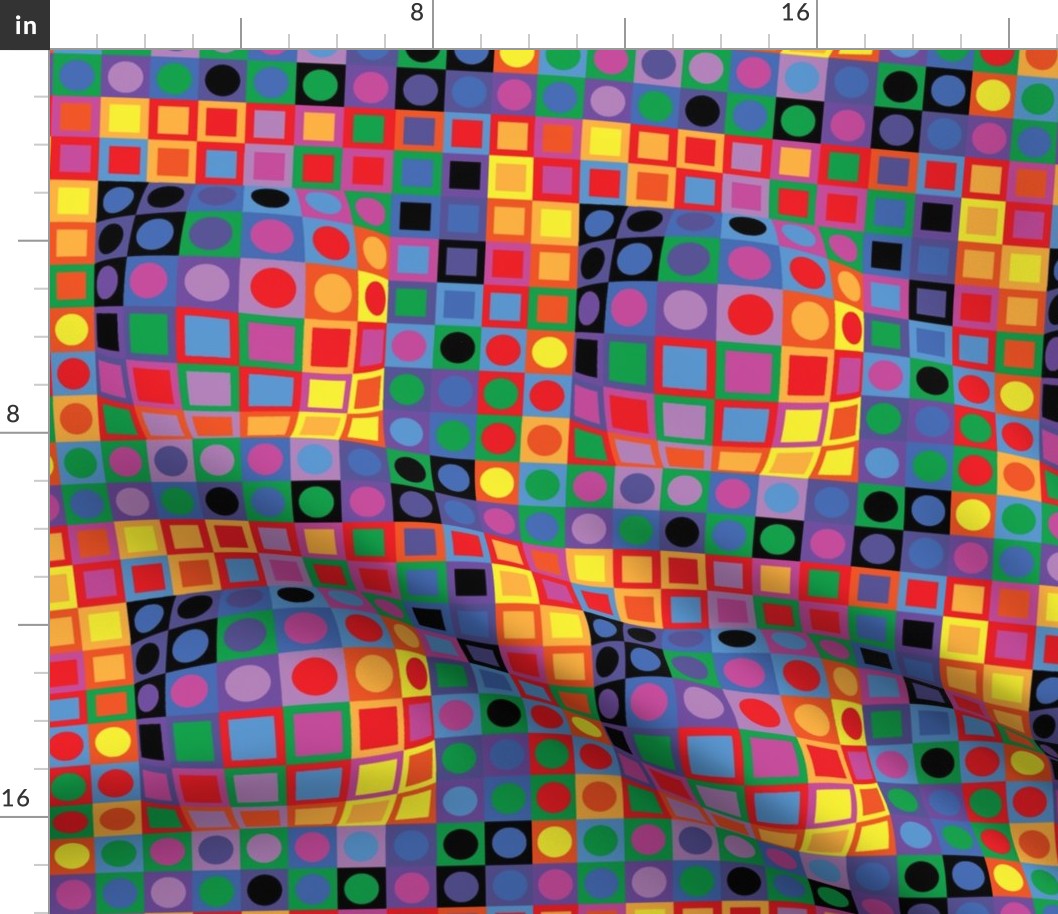 Homage To Vasarely-Color Blocking-Large