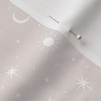 Mystic magic Universe sun moon phase and stars sweet dreams night beige sand white neutral baby