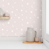 Mystic magic Universe sun moon phase and stars sweet dreams night beige sand white neutral baby