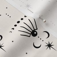 Mystic Universe third eye dreams moon phase and stars sweet dreams night off white black