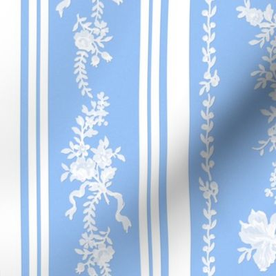 Belvedere Floral Stripe ~ Jasper Ware and Blue and White  