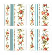 Belvedere Floral Stripe ~ White 