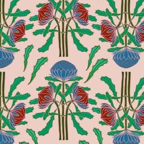 Waratahs on cream (Art Nouveau) by Su_G_©SuSchaefer