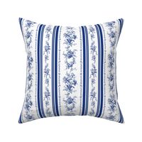 Belvedere Floral Stripe ~ Willow Ware and Blue and White 