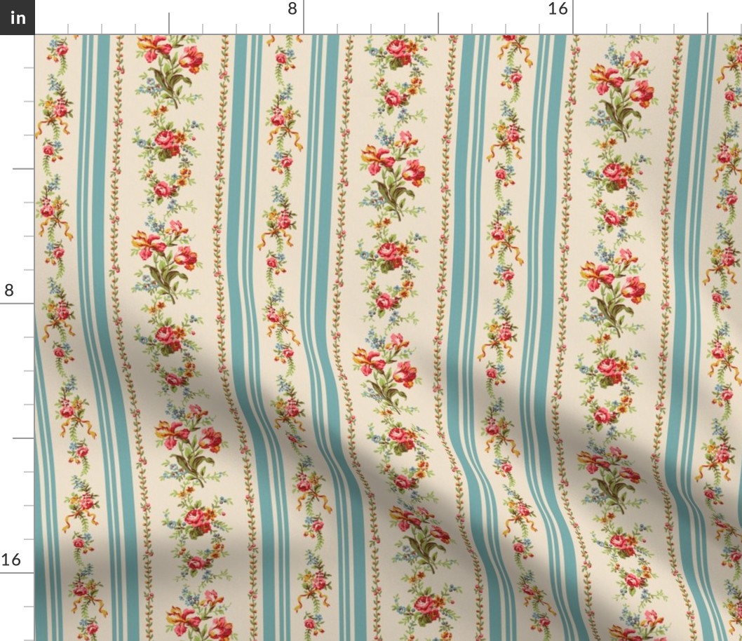 Belvedere Floral Stripe ~ Original  ~ Medium