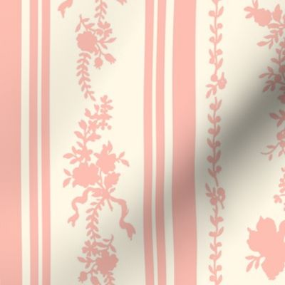 Belvedere Floral Stripe ~ Cosmic Latte and Pierina  