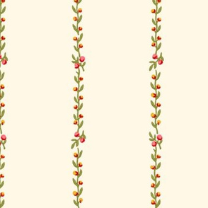 Belvedere Floral Vine Stripe  ~ Cosmic Latte 