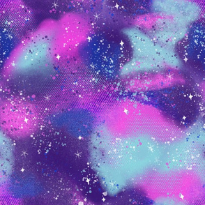 galaxy print  - purple, pink and aqua galaxy print