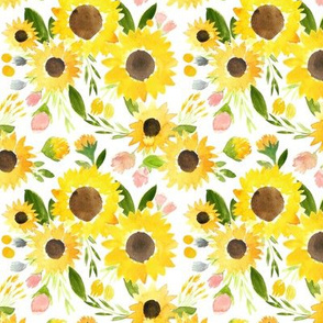 Sweet Summer Sunflowers Watercolor Florals