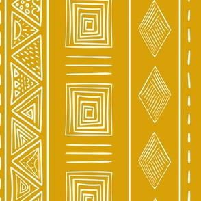 Mustard Yellow Tribal Mudcloth Pattern
