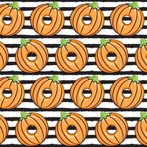 Pumpkin donuts -  black stripes - fall doughnuts - halloween - LAD19