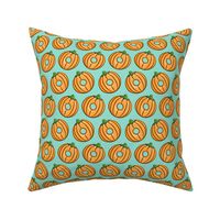Pumpkin donuts - aqua - fall doughnuts - halloween - LAD19