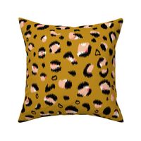reginae leopard ikat - mustard
