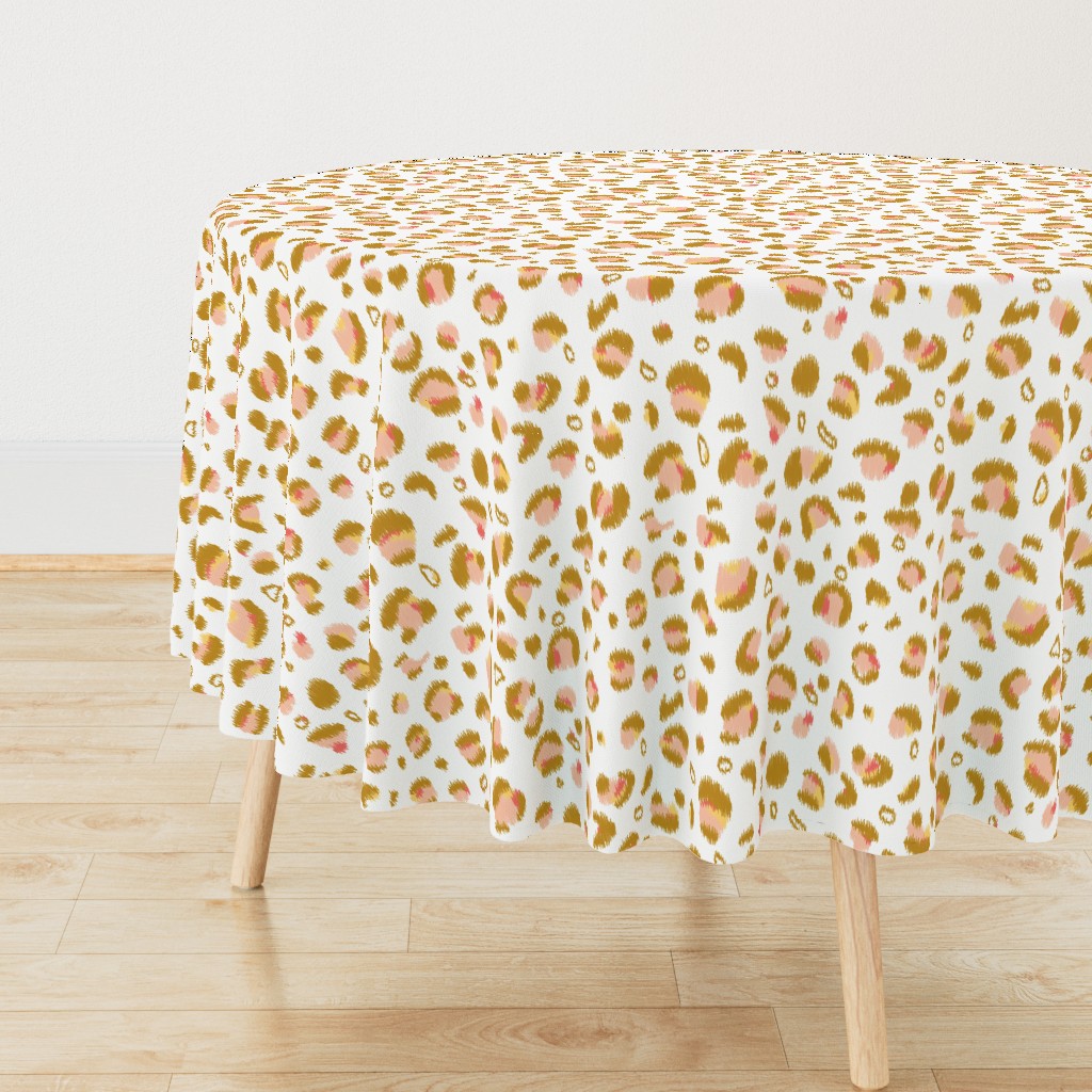 reginae leopard ikat - white and mustard