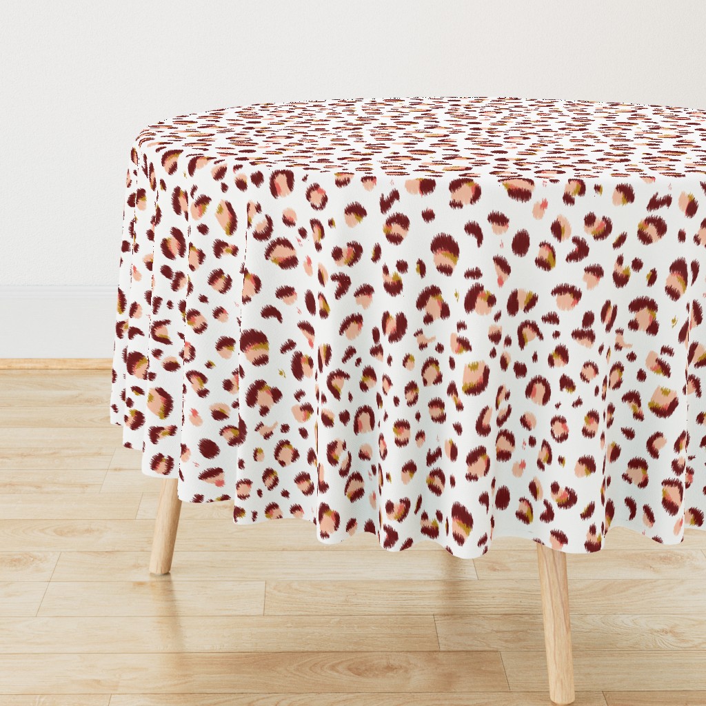 reginae leopard ikat - white & rust