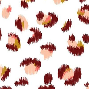 reginae leopard ikat - white & rust