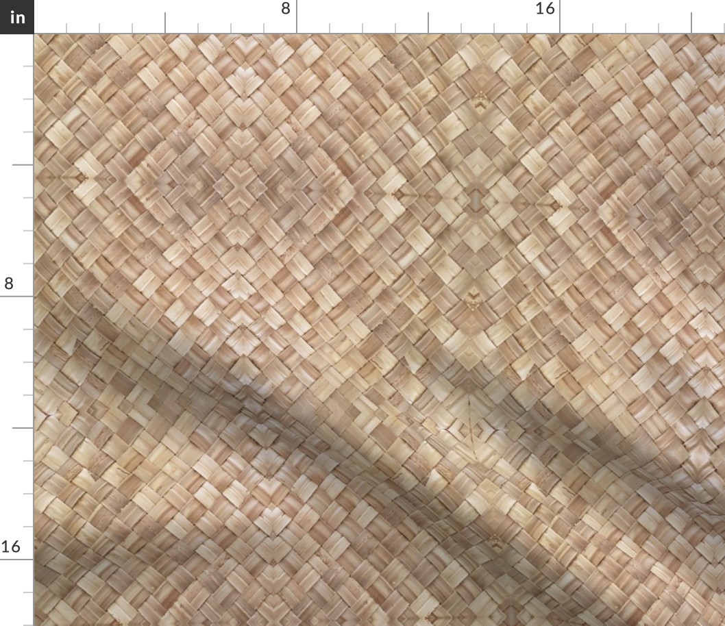 Triangle weave Lauhala-greige