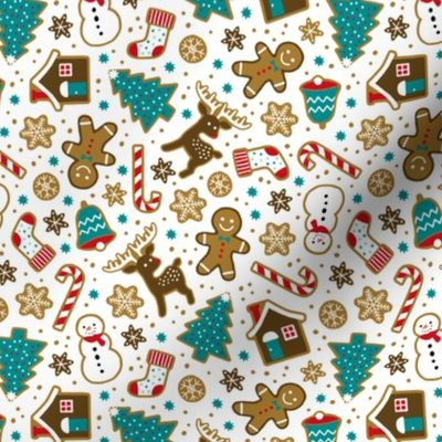 Christmas gingerbread cookies on white (small)