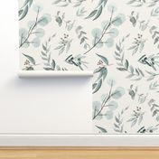 JUMBO // Eucalyptus leaves on bone background