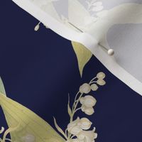 Lily of the Valley & Butterflies-Dark Blue
