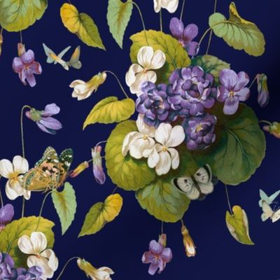 Violettes & Butterflies -Dark Blue