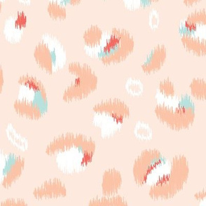 reginae leopard ikat - pale peach with mint