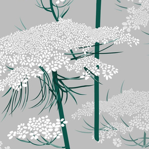 Large | Queen Annes Lace | Light Gray