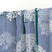 Large | Queen Annes Lace Romantic Pattern | Blue Gray 