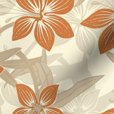 Hawaiian Asian Lily Floral - Neutral