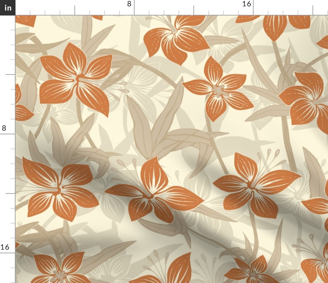 Hawaiian Asian Lily Floral - Neutral