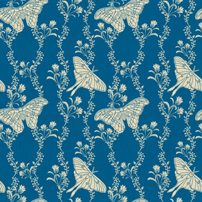 Blue Art Nouveau Butterflies