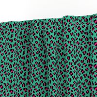 Small Scale - 80s Style Pink and Green Leopard Print - Small Scale