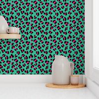 Small Scale - 80s Style Pink and Green Leopard Print - Small Scale