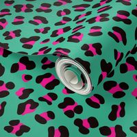 Small Scale - 80s Style Pink and Green Leopard Print - Small Scale