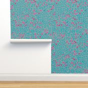 Pebbles - pink and turquoise on grey