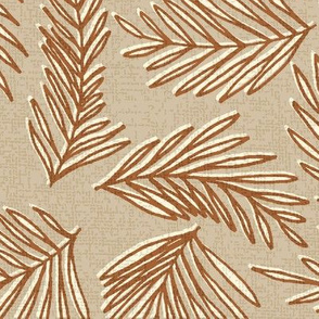 Tropical Spa Coordinates- Palm Leaves Bark Cloth