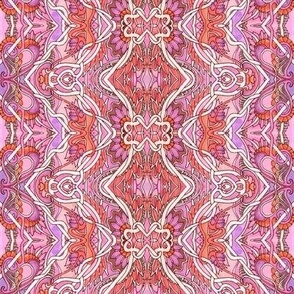 Pink Lace Scallop Vertical Stripe
