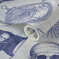 Pirates Of The Seven Seas Pattern Blue Medium Scale